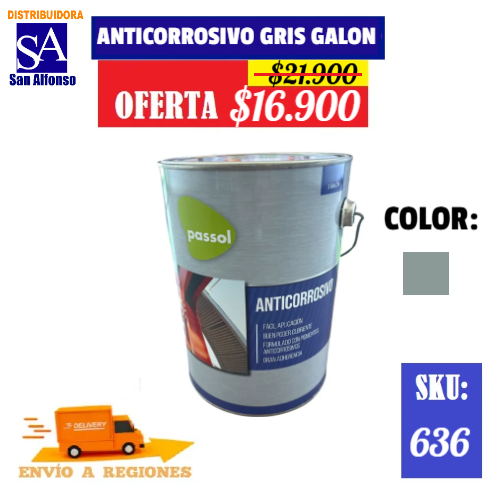 Anticorrosivo Gris Galón Passol - Materiales de Construcción Jurmaq Molina