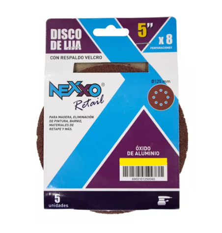 Pack 5 Und Disco Lija Velcro 125 mm G/120 - Materiales de Construcción Jurmaq Molina