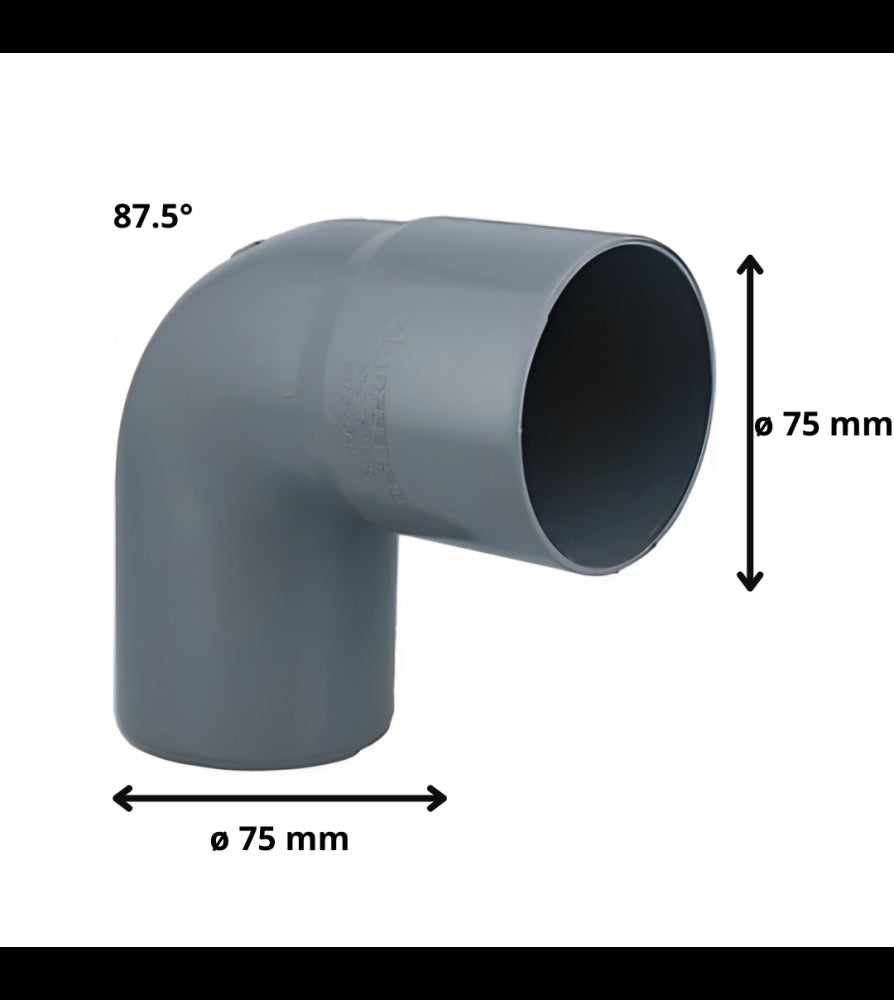 Codo Sanitaria 75 mm X 90" - Materiales de Construcción Jurmaq Molina