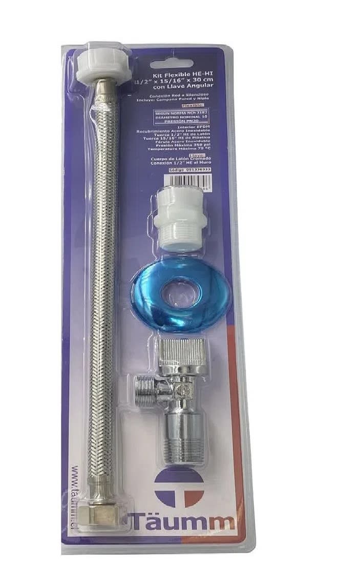 Flexible 1/2x7/8 Con Llave Angular 30 cm - Materiales de Construcción Jurmaq Molina