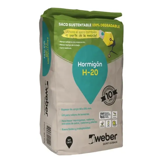 Producto WEBER Hormigon H-20 25kg 25KG disponible en Barraca JURMAQ