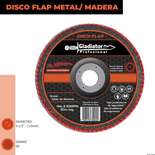 Disco Flap Madera 60 gr - Materiales de Construcción Jurmaq Molina
