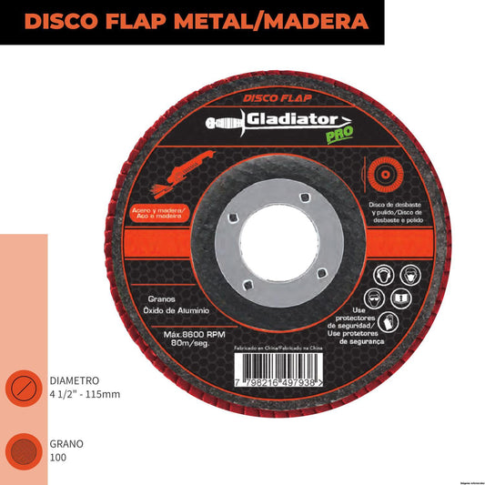 Disco Flap Madera 100 gr - Materiales de Construcción Jurmaq Molina