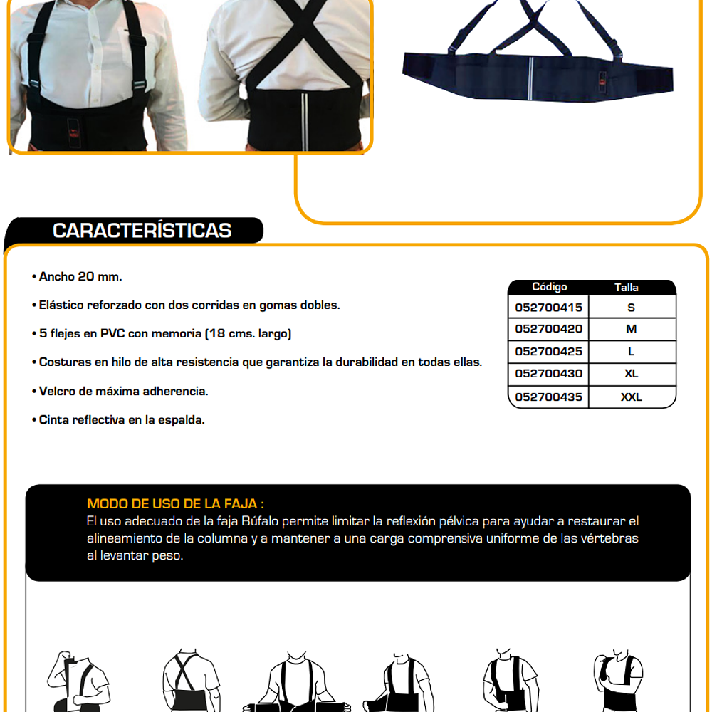 Faja Limbar Bufalo Tipo Xl - Materiales de Construcción Jurmaq Molina