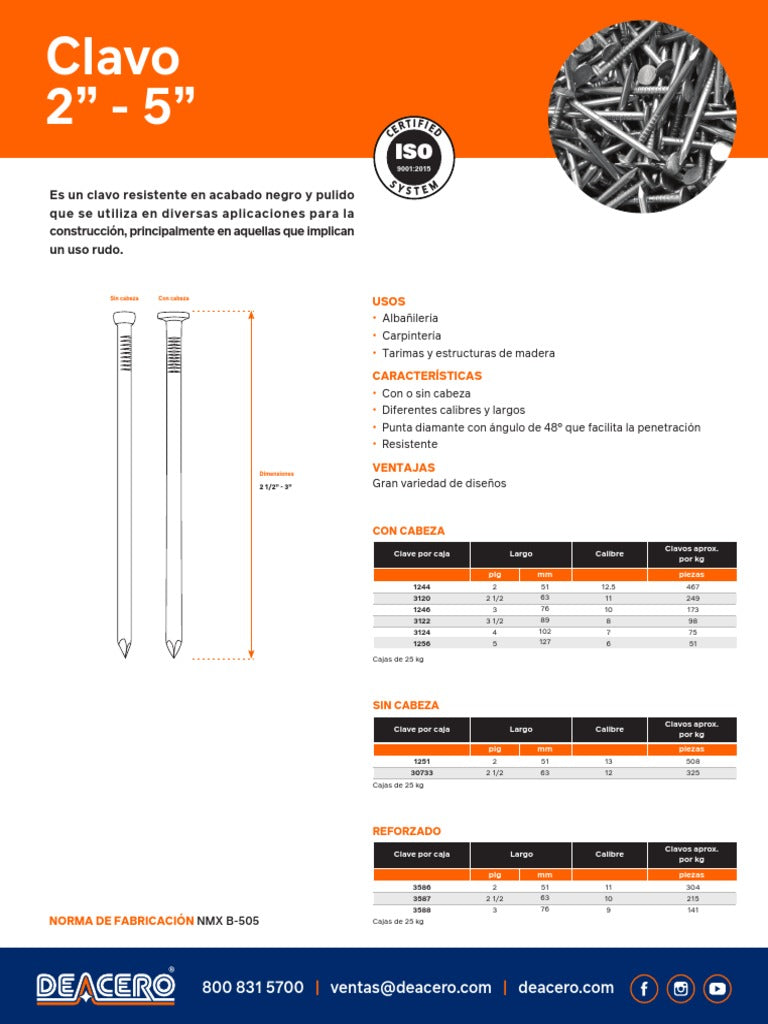 Clavo Sds 2.5 - Materiales de Construcción Jurmaq Molina