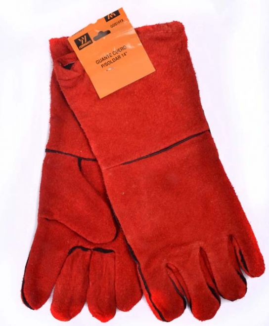 Guante Soldador Rojo 14" Ferrawyy - Materiales de Construcción Jurmaq Molina