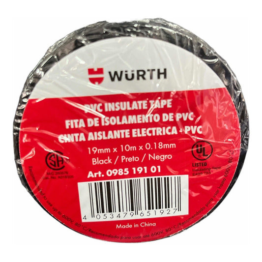 Cinta Aisladora Negra Wurth 20 Metros - Materiales de Construcción Jurmaq Molina