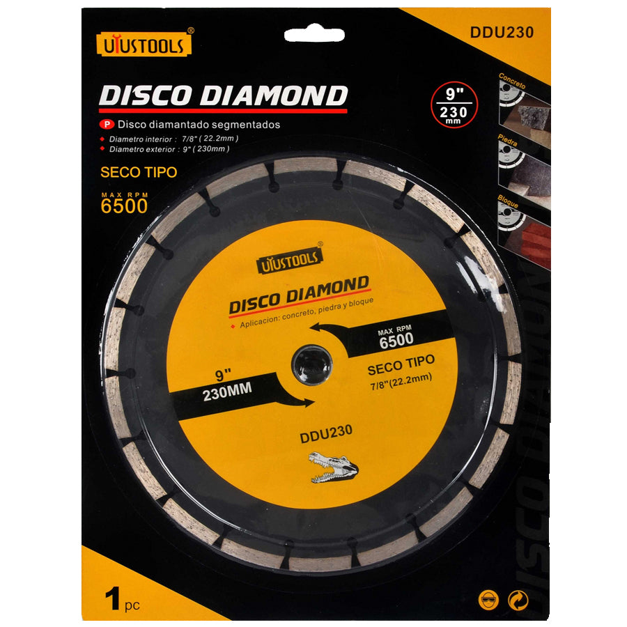 Disco Diamantado Seco 9" Uyus - Materiales de Construcción Jurmaq Molina