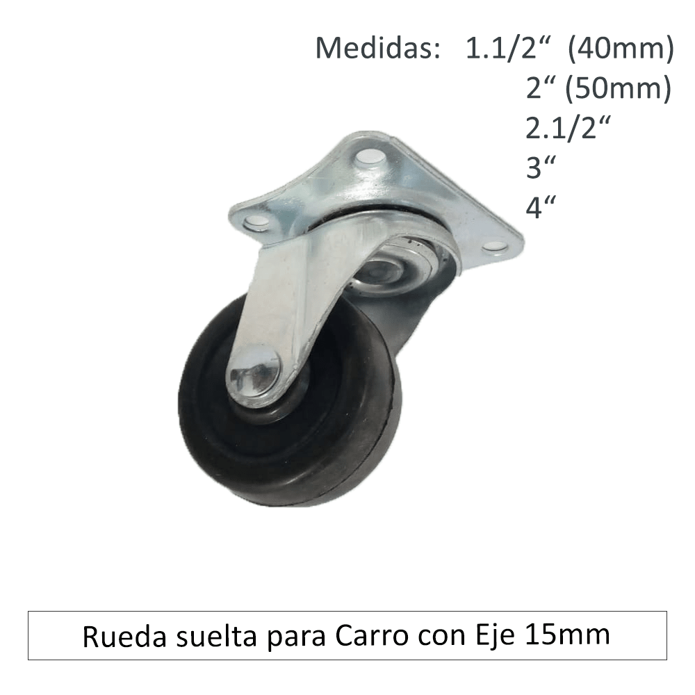 Rueda Goma 21/2" Con Base Giratoria - Materiales de Construcción Jurmaq Molina