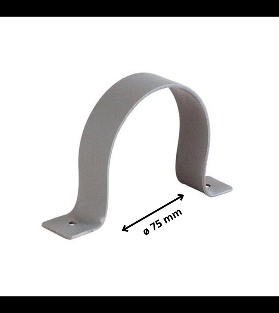 Abrazadera Sanitario 75 mm Gris - Materiales de Construcción Jurmaq Molina