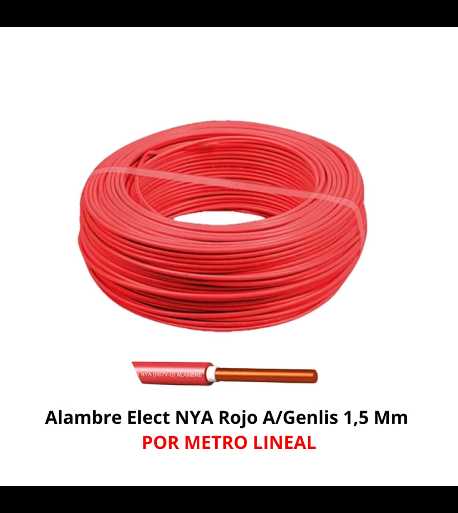Cable Nya 1,5 Rojo (1 mt) - Materiales de Construcción Jurmaq Molina