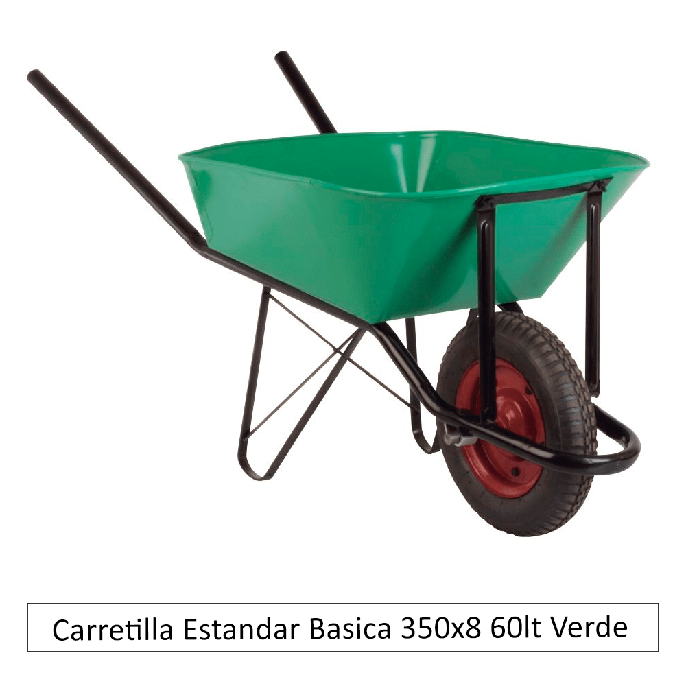 Carretilla Estandar Bas 350x8 60L Verde - Materiales de Construcción Jurmaq Molina
