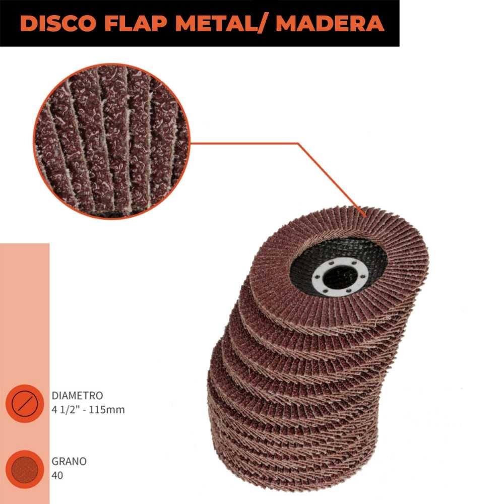 Disco Flap Madera 40 gr - Materiales de Construcción Jurmaq Molina