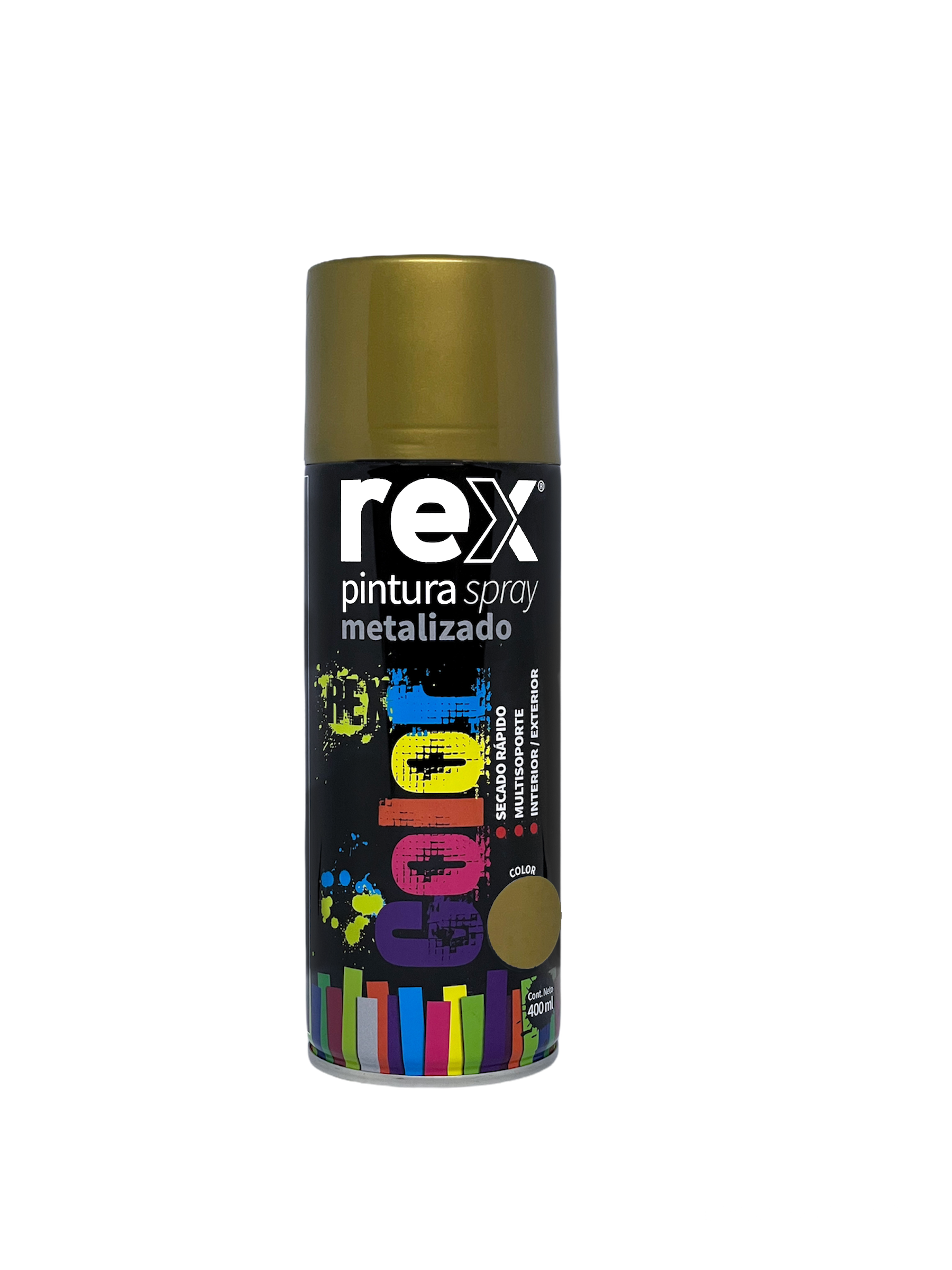 Spray Rex Metalico Dorado 400Ml - Materiales de Construcción Jurmaq Molina
