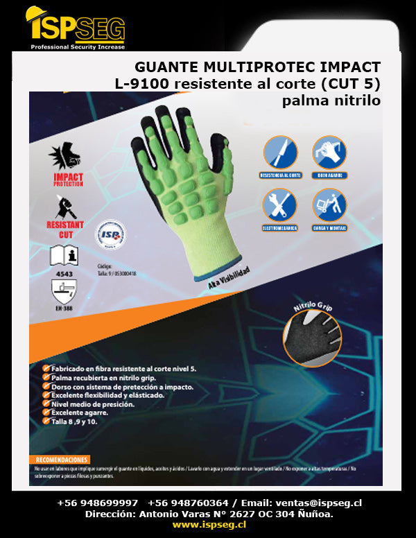 Guante Multiprotec-Impacto L-9100 Tipo 9 - Materiales de Construcción Jurmaq Molina