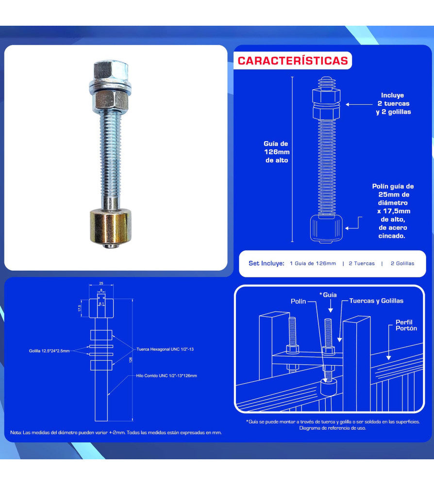Pivote Guia De 30 A 41 - Materiales de Construcción Jurmaq Molina