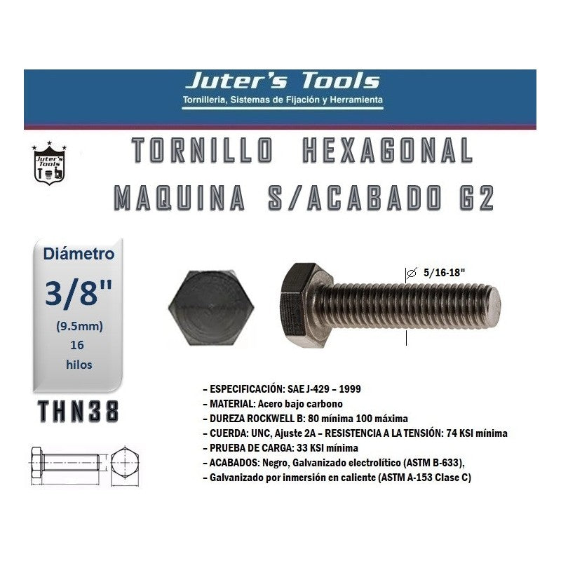 P.Hex G2 Unc 3/8 16/4 - Materiales de Construcción Jurmaq Molina
