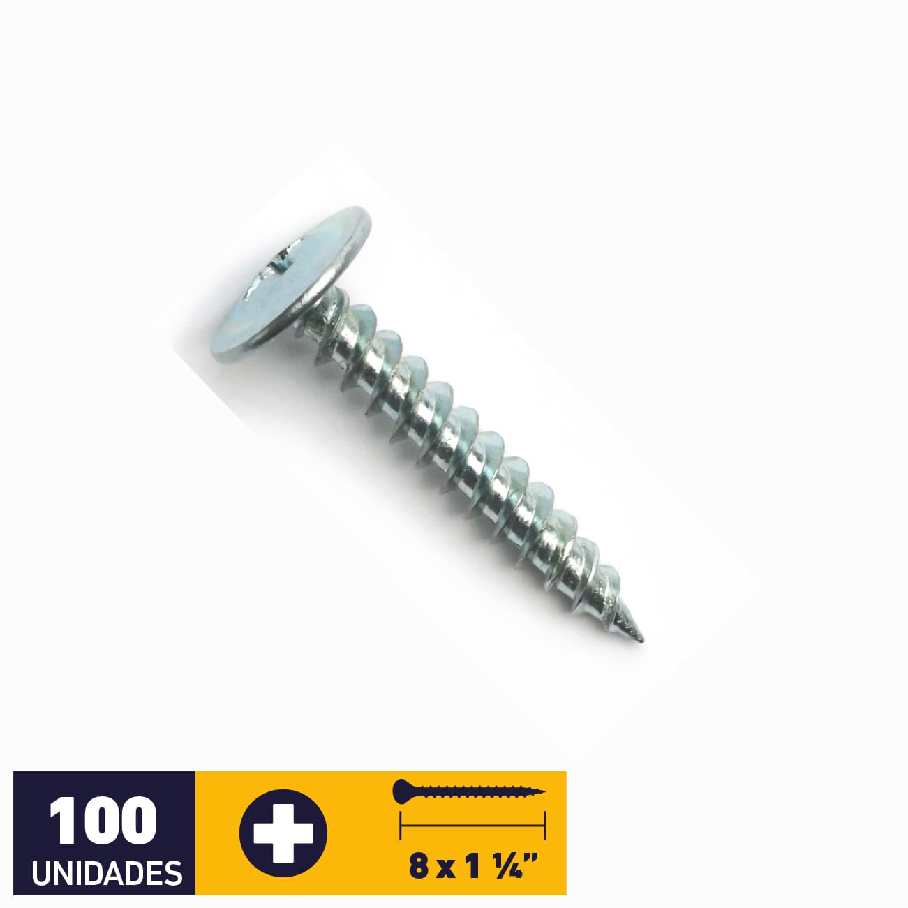 Torn Pf Con Lenteja Zincado 8x1" 100 Un - Materiales de Construcción Jurmaq Molina