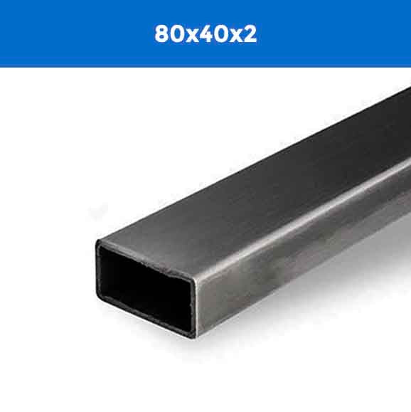 Tub Rect Neg 80x40x2.0 mm - Materiales de Construcción Jurmaq Molina