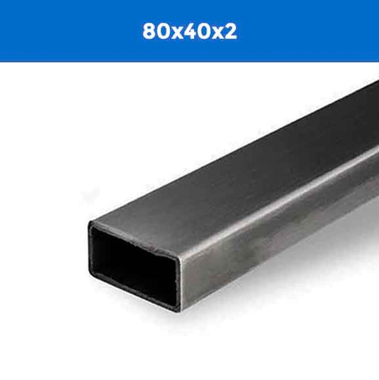 Tub Rect Neg 80x40x2.0 mm - Materiales de Construcción Jurmaq Molina